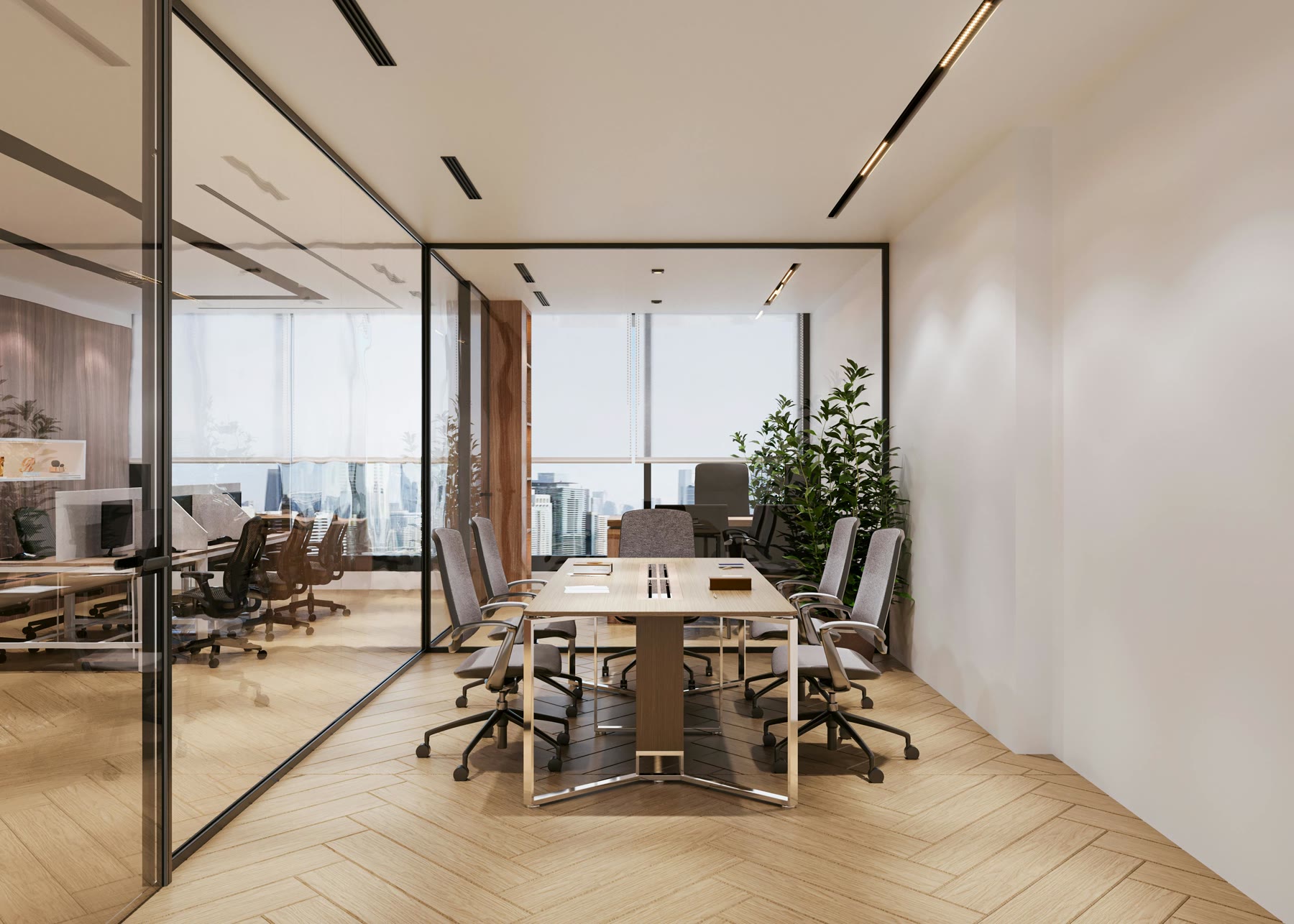 玻璃会议空间与项目沟通环境