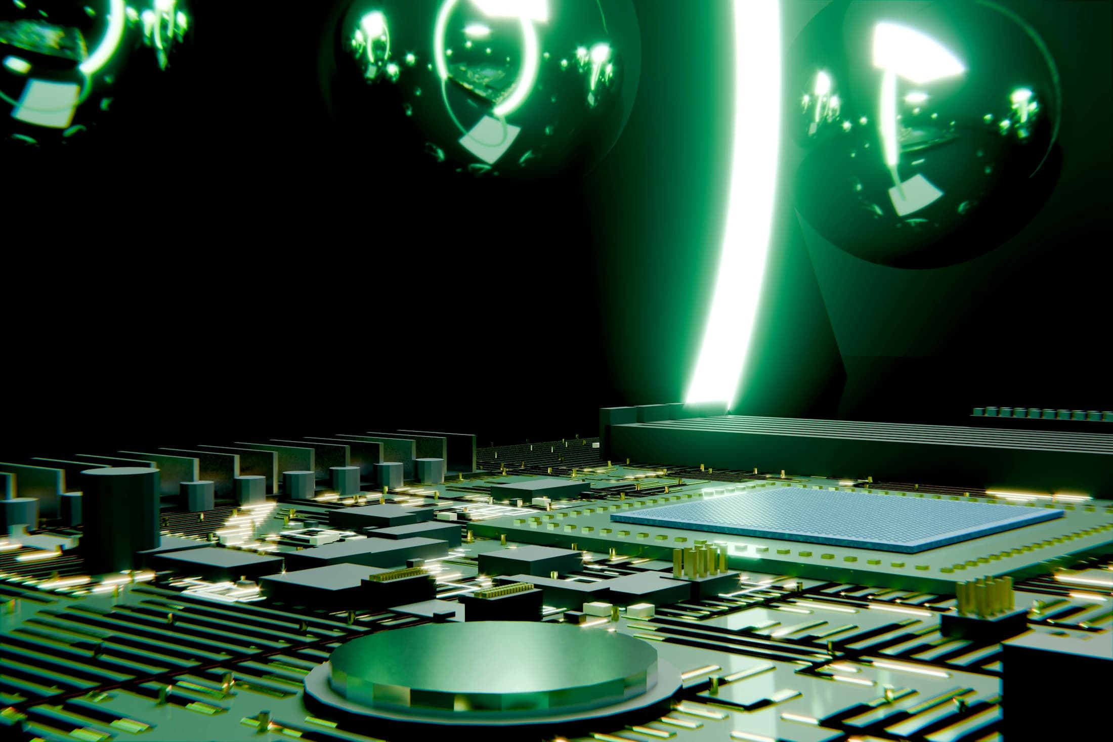 Digital circuit and chip system illuminated with green light